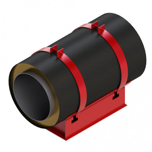 Опора скользящая хомутовая для труб в ППУ изоляции и полиэтиленовой оболочке 159х250х400 мм ГОСТ 30732-2006